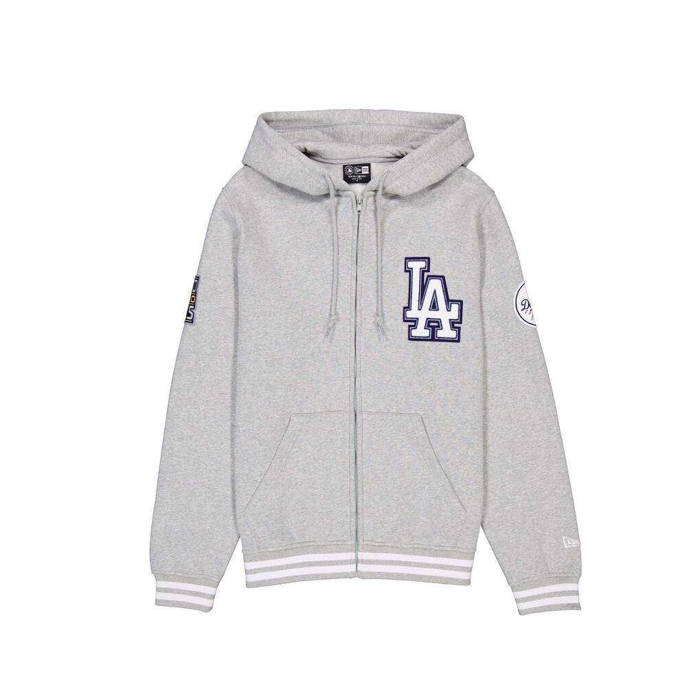 New Era Los Angeles Dodgers Gray Logo Select Full-Zip Hoodie - Size L